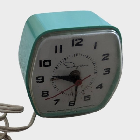 Vintage Other Vintage Retro Ingraham Turquoise Clock Alarm Clock